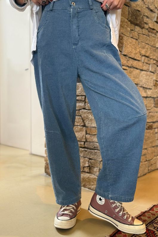 Jos Barrel Jean Washed Mid Denim /25=